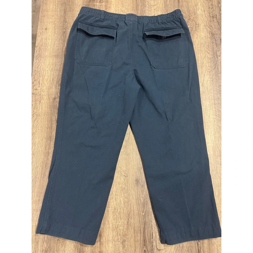 John Blair Mens Navy Blue Pleated Cotton Twill Denim Pants 40M B02163 041